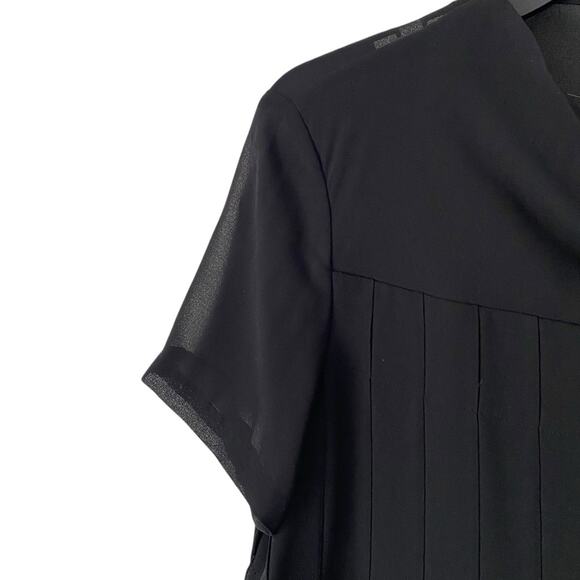 COS Draped Neck Black Pleated Midi Dress size 6 - Picture 6 of 12